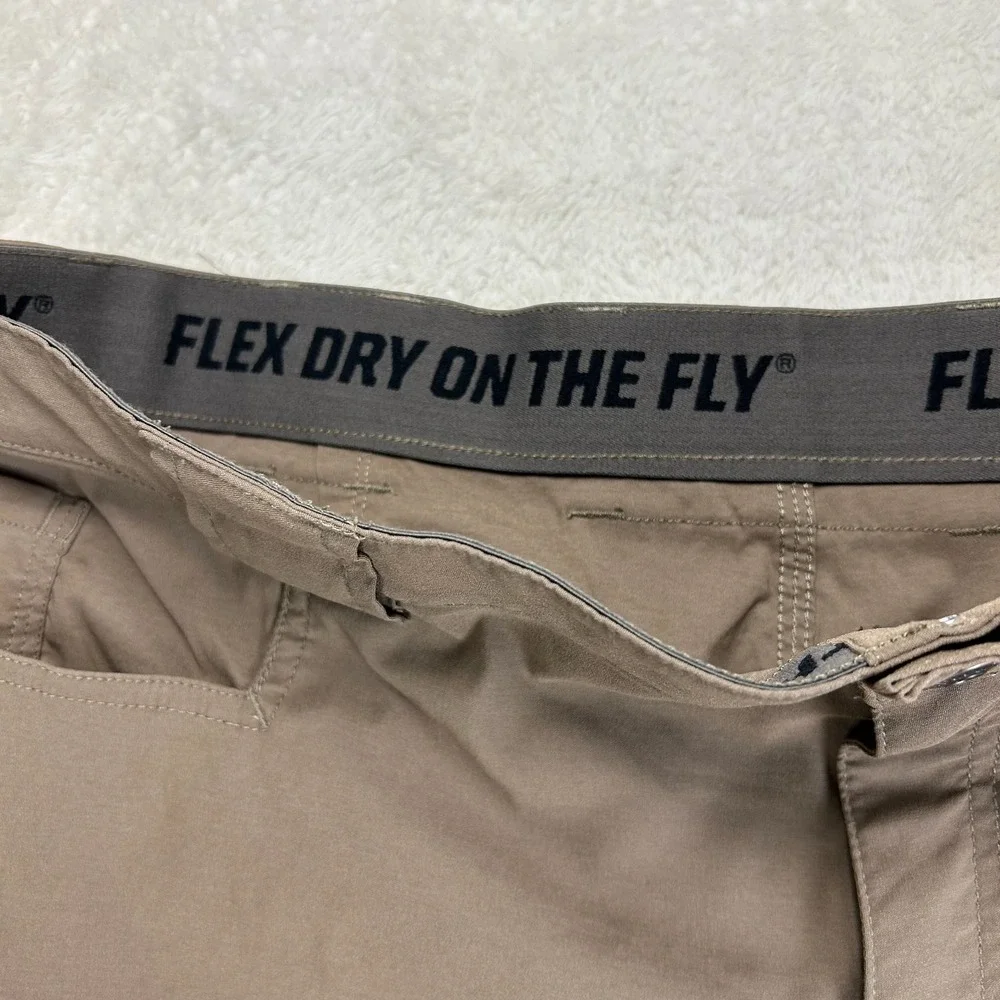 Duluth Trading Co. Flex Dry On The Fly Cargo Shorts Mens 40 Brown Stretch Hiking